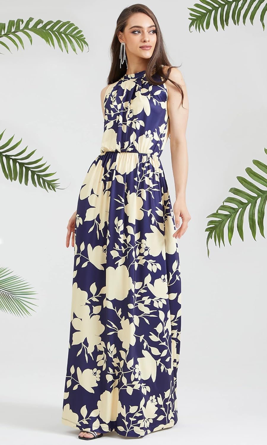 KOH KOH Womens 2026 Long Sexy Sleeveless Summer Formal Flowy Print Casual Maxi Dress - Image 4