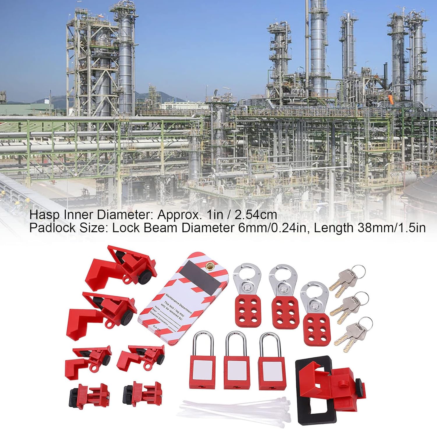 Lockout Tagout Kit Electrical Loto Tag Hasp Padlock Breaker Lock Out Device Storage Bag for Industrial Use