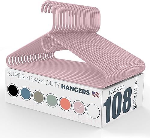 Miniatura 10 de Paquete de 12 perchas de plástico súper resistentes fabricadas en Estados Unidos a granel  Paquete de 20, 30, 50, 100 unidades disponibles  Perchas