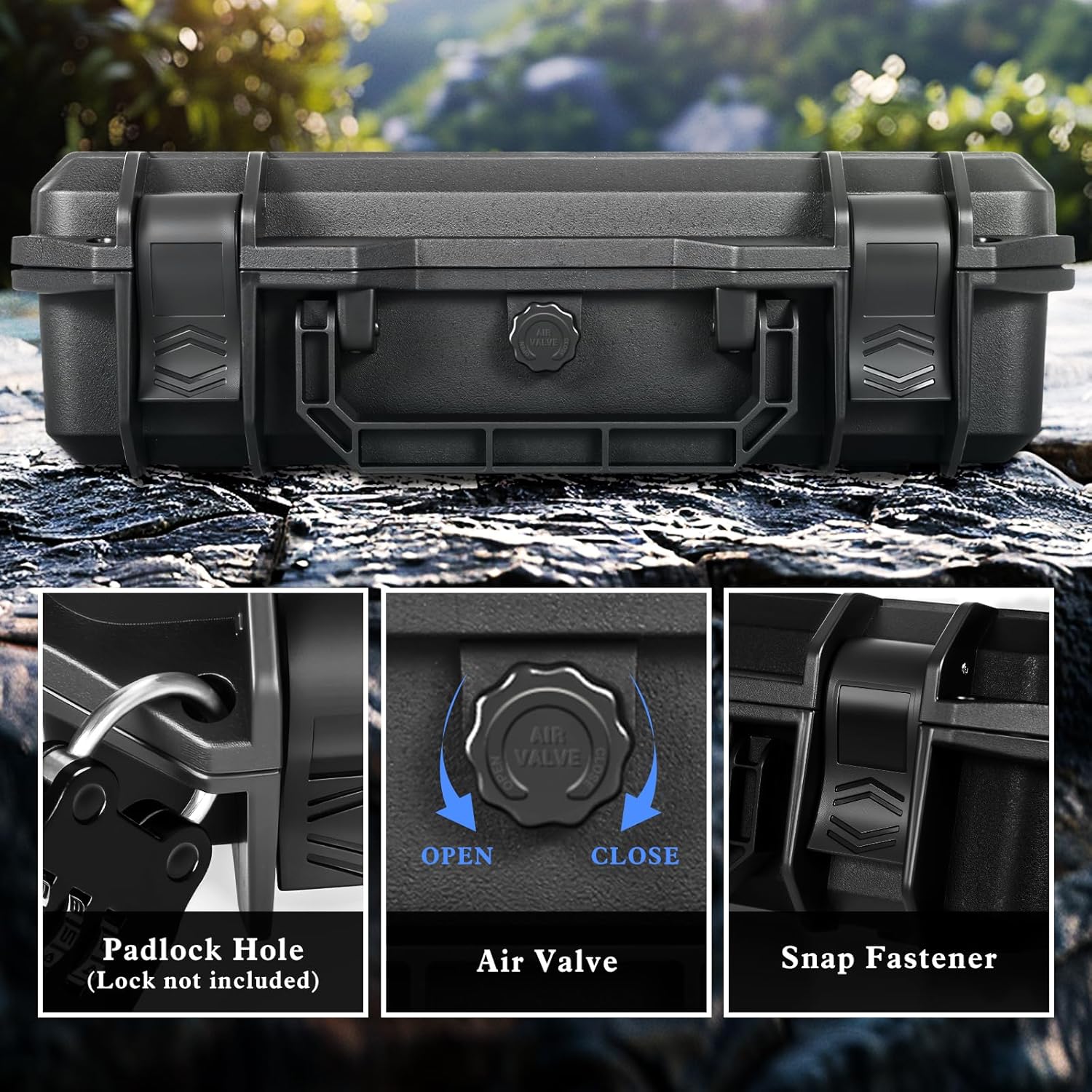 FUNANASUN Waterproof Ammo Case 117 Round Secure Storage Box for 5.56/.223 & IP67 Rated, Lockable, Shockproof & Travel-Friendly Design