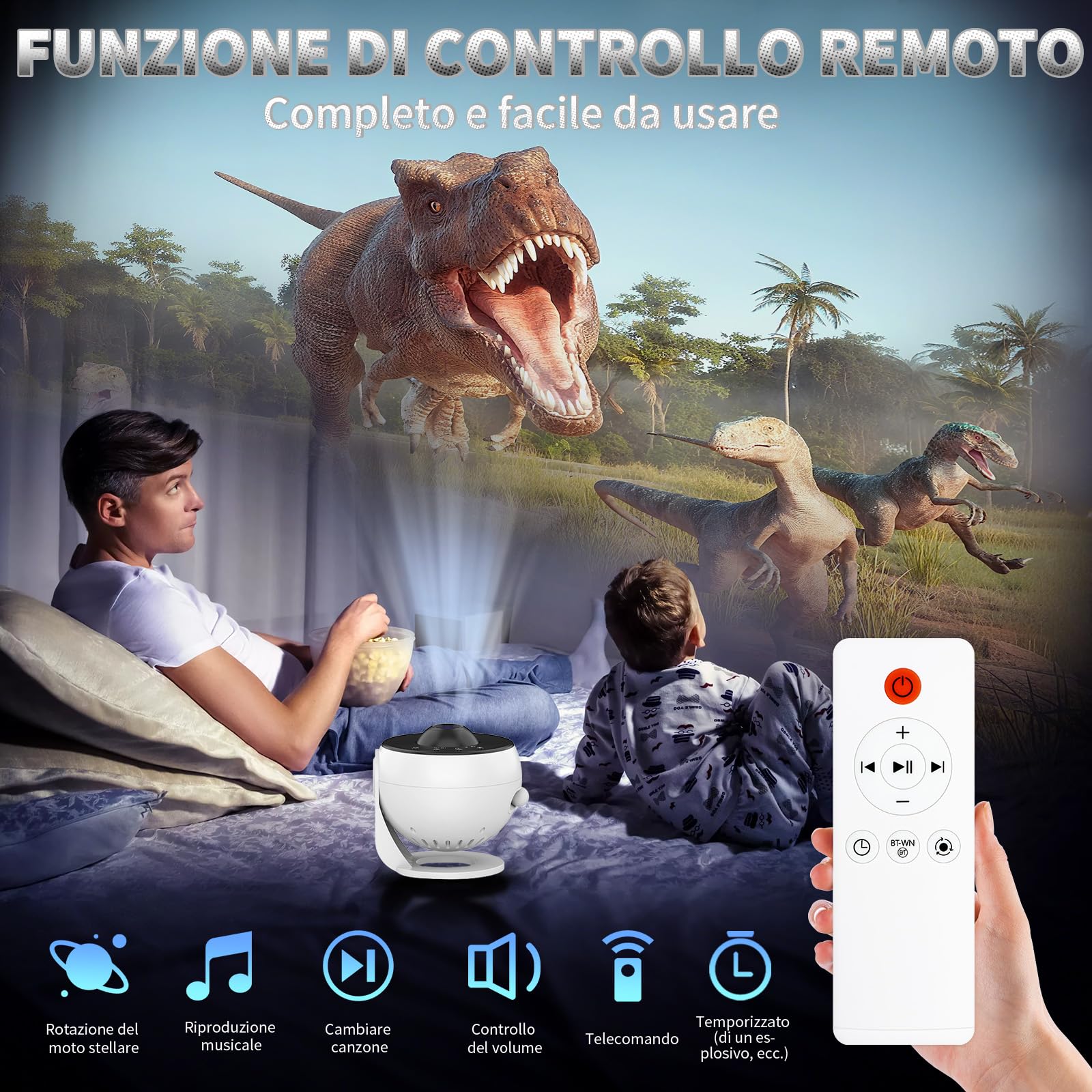 Charmofun Proiettore Stelle Soffitto, 14-in-1 Proiettore Galassi con telecomando, Skylight Planetario Lampada con Timer e Angolo Regolabile 360°, Lampada Stelle con 14pcs Film Dischi