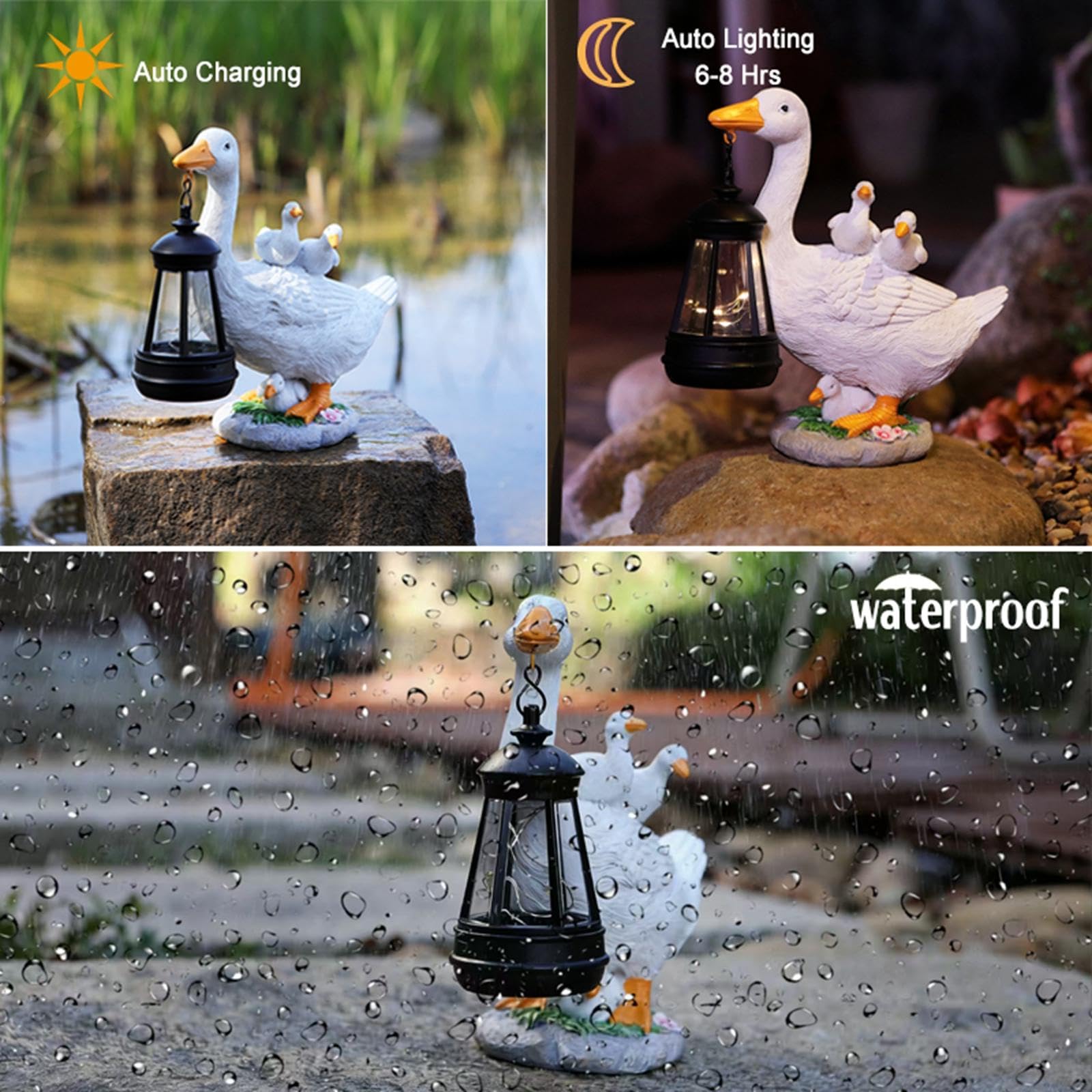 Estatua de de Jardín con Luz Solar: Idea de Regalo para La Decoración de Exteriores.