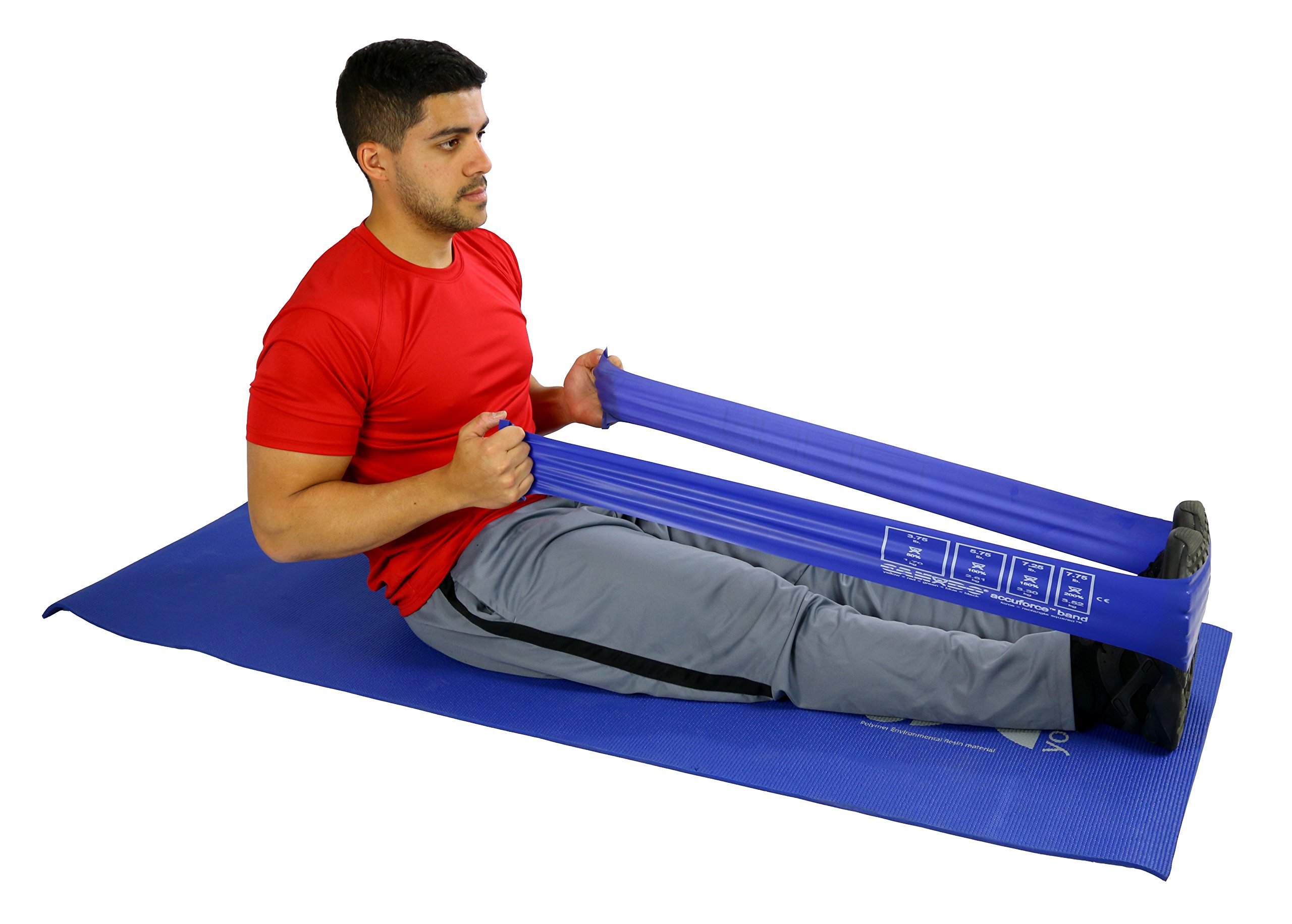 Cando accuforce ejercicio banda, 4 'Longitud, 50 yard roll, Blue: Heavy, 1