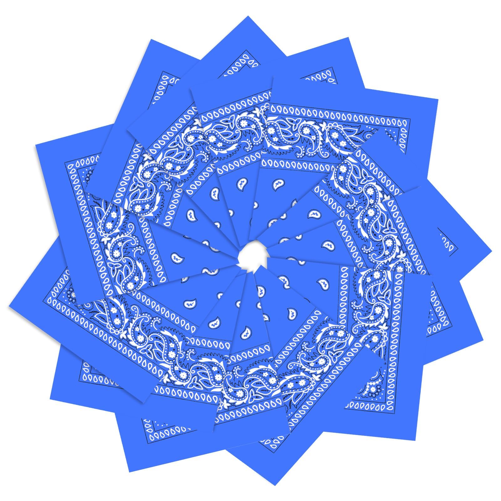 12 Pack Bandanas Unisex Paisley Cowboy Bandanas Bulk Multi Purpose Headband Scarf for Men Women Costume