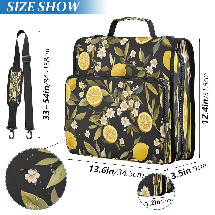 Amazon.com : Blueangle Lemon Flower Zipper Binder, 1.5-Inch