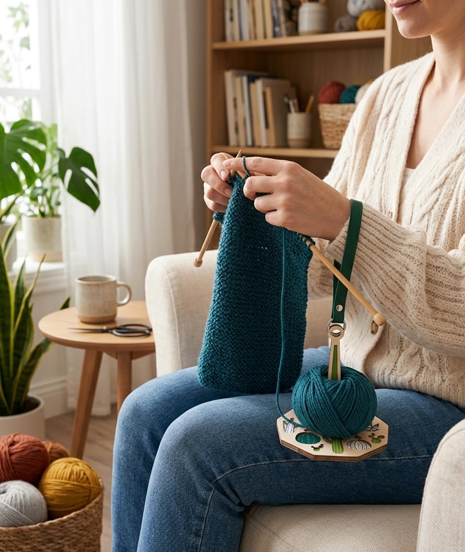 Portable Yarn Holder, Yarn Holders for Crochet, Thread Holder Ideal for Knitting At Home, On The Go, While Traveling, in Waiting Rooms, During Commutes, and At Craft Clubs Or Sewing Classes 4