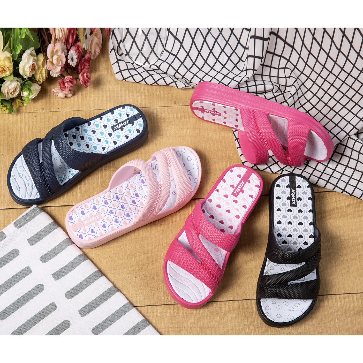 JOMIX Chanclas Mujer Verano con Plataforma Chanclas Playa Mujer Suaves Piscina Mar Ducha Baño