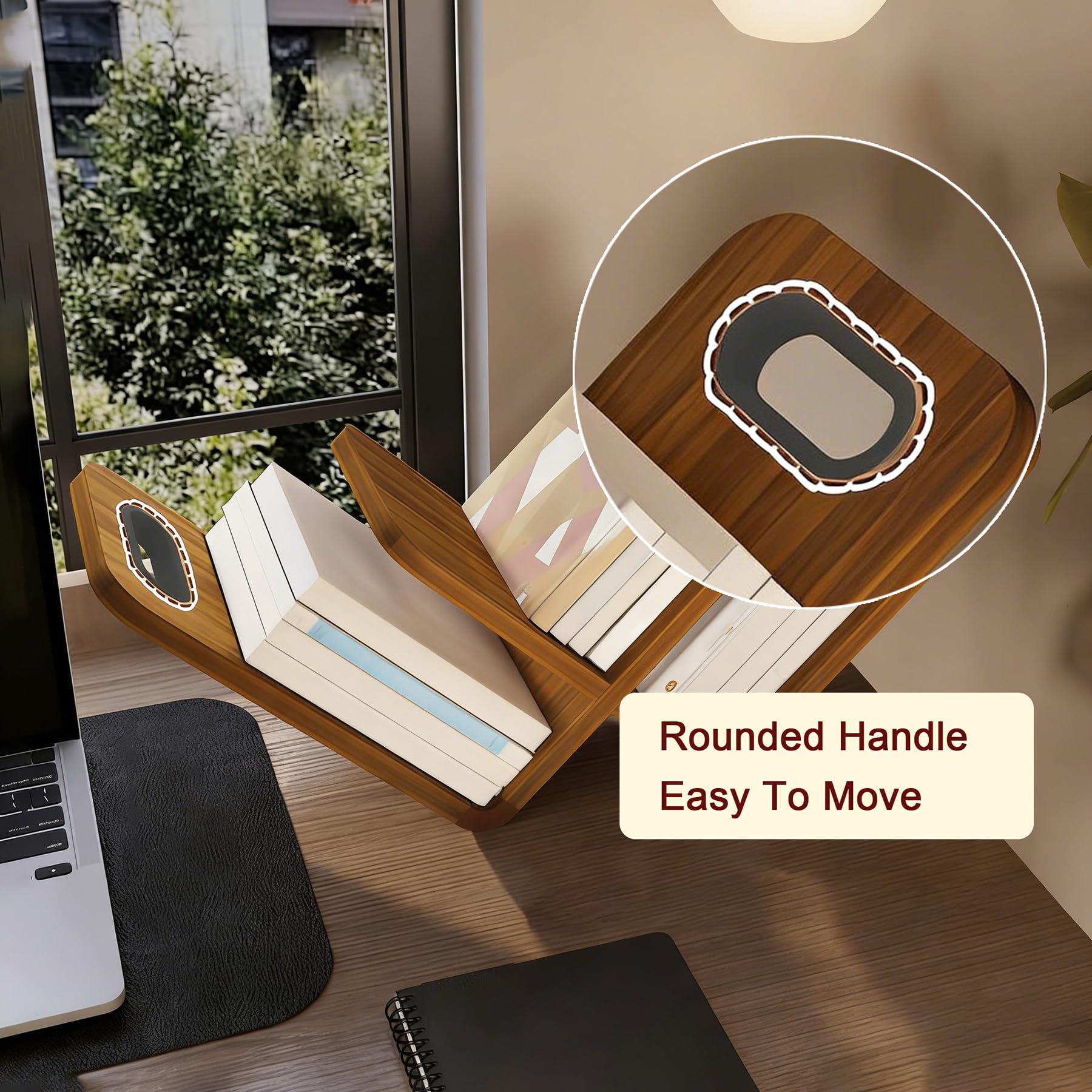 Organizer da scrivania in legno, libreria inclinabile da 60 cm, mensola da scrivania retrò per casa, ufficio, camera da letto e studio, soluzione versatile