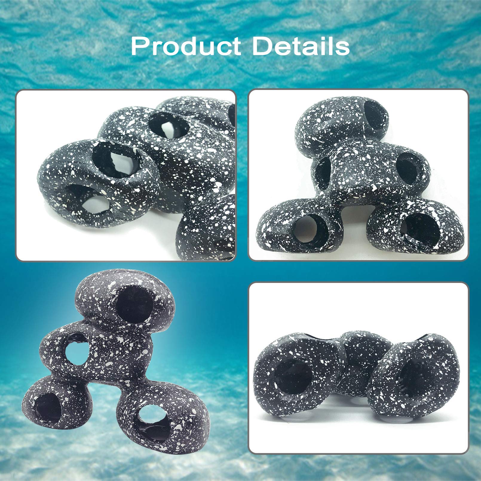 PINVNBY Aquarium-Stein, Versteck-Dekoration, Kunstharz, Buntbarsche, Felsdekoration, realistisches Betta-Versteck, Höhle, Aquarium, Ornament für Garnelen, kurze Brassen, Krebse (L)