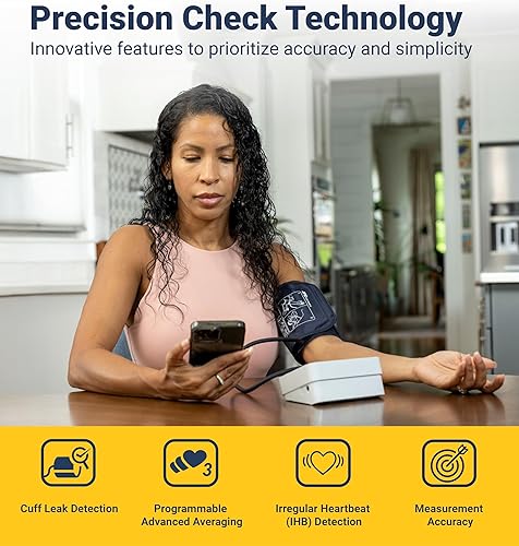 Miniatura 2 de A&D Medical Monitor BP de control de precisión, uso doméstico con Bluetooth UA-810BLE - Brazalete de amplio rango (8.6-16.5 pulgadas), 2 usuarios,