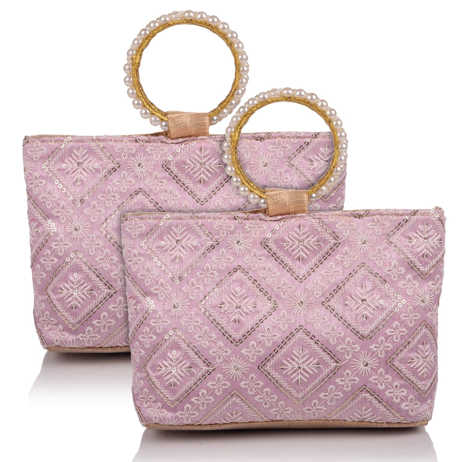 Kuber Industries Clutch Bag|Zig Zag Chicken Silk Embroidery Hand Purse|Wedding Clutch Purse With Moti Churi Handle|Pack of 2 (Purple) (B0BSNJ1NG3) Amazon Price History, Amazon Price Tracker