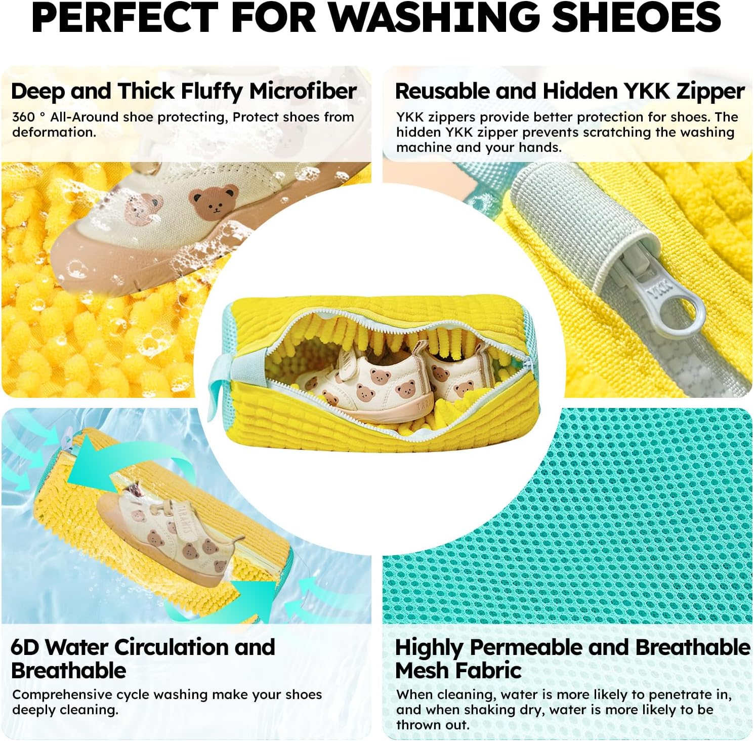 Shoe Washing Machine Bag: Shoe Washing Bag Keeps Clean - Reusable Laundry Shoe Bag for Sneaker Tennis Shoes Unstain Cleaner Kit