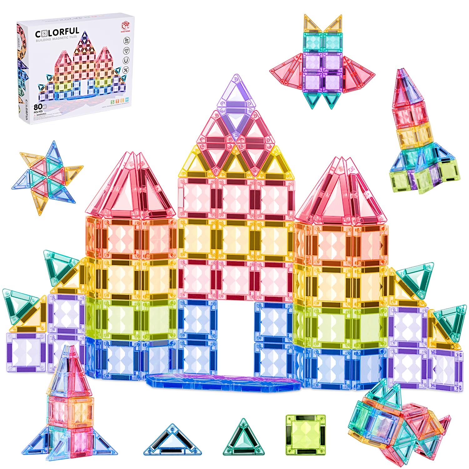 Nasjac Juguete Bloques Magnéticos Niños, Juegos de Construcción Stem