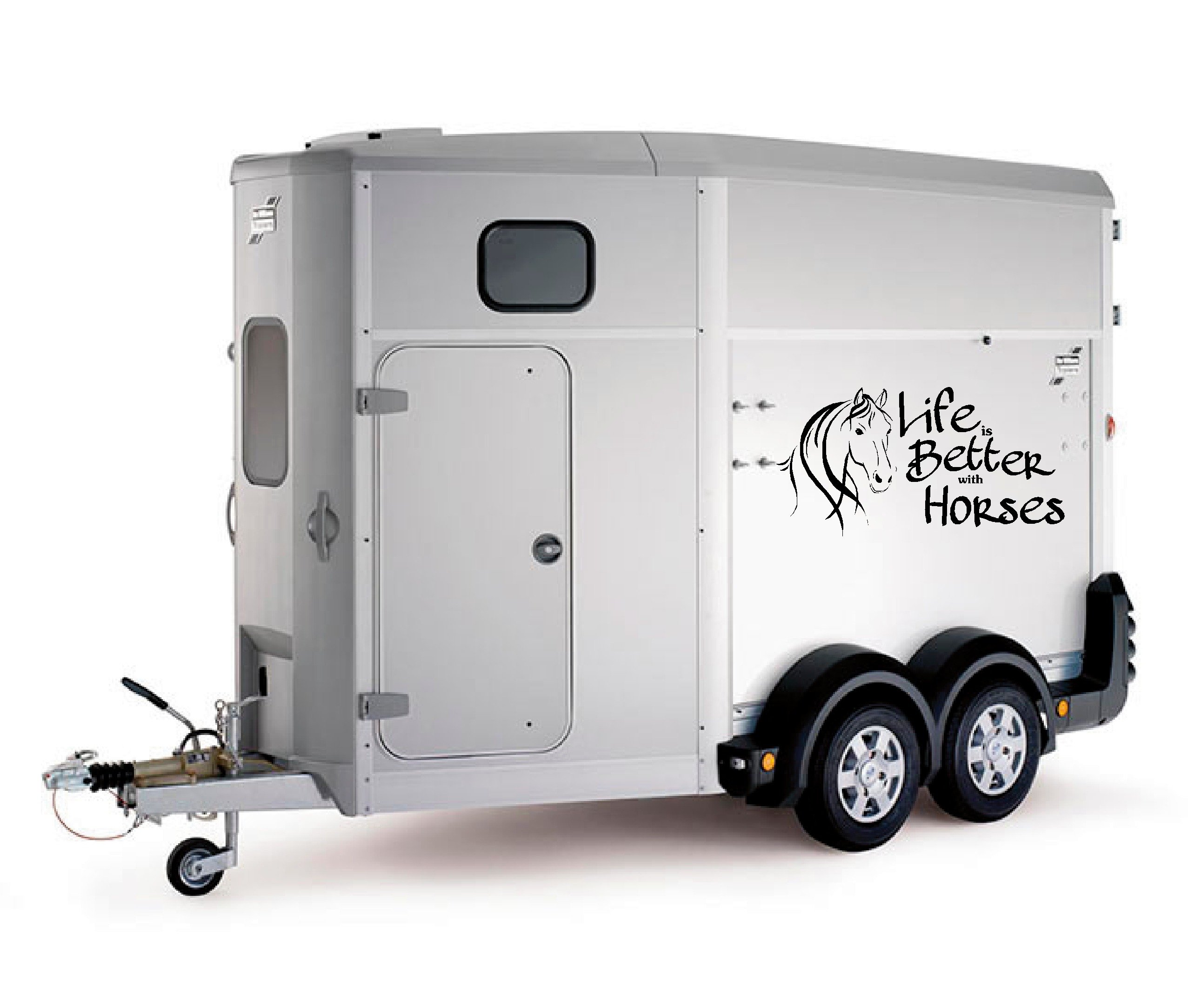 Lightningsigns Black Life Is Better With Horses Trailer Box Truck Sticker Wall Art Decals Large Lsh18 (Black)