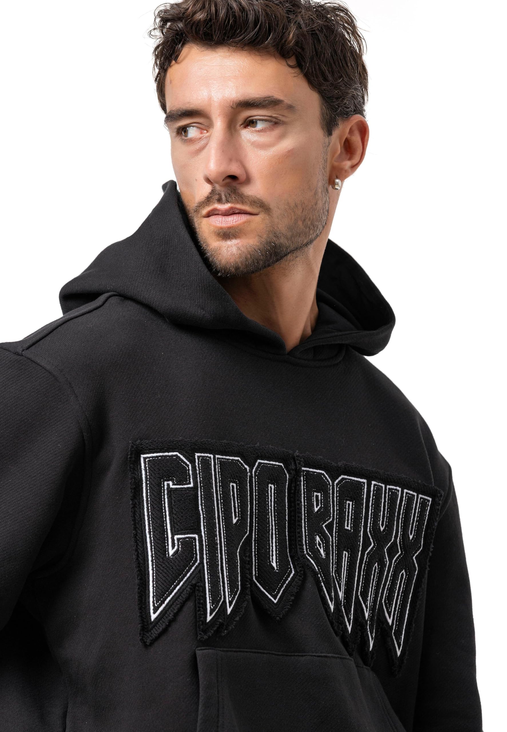 Cipo & Baxx Sudadera con capucha para hombre Series – Elegante jersey de estilo casual con capucha y bolsillo canguro – Parte superior cómoda para el día a día y el tiempo libre