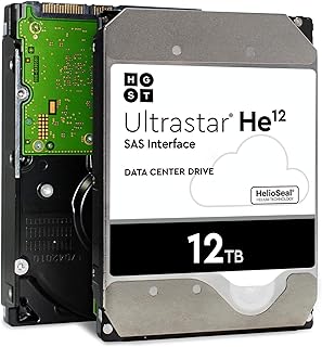 HGST Ultrastar DC HC520 HDD 12TB 7200 RPM SAS 12Gb/s Interface 3.5-Inch 512e ISE Helium Data Center Enterprise Internal Hard Disk Drive HUH721212AL5200 (0F29530) (Renewed)