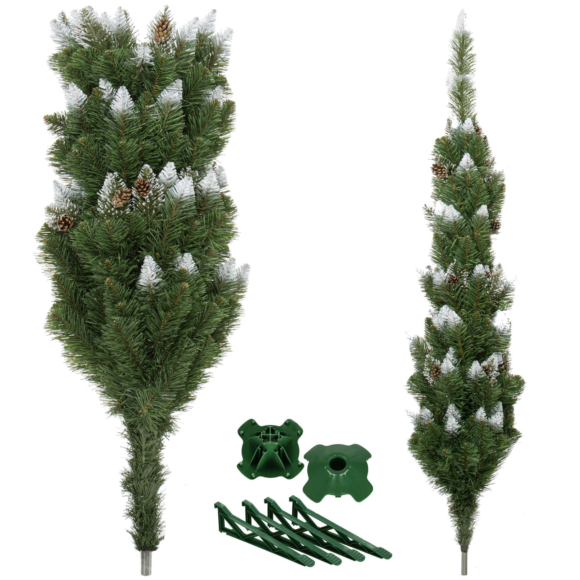 SPRINGOS Arbre de Noël Artificiel pin Diamant Slim Neige Artificielle et cônes 250 cm