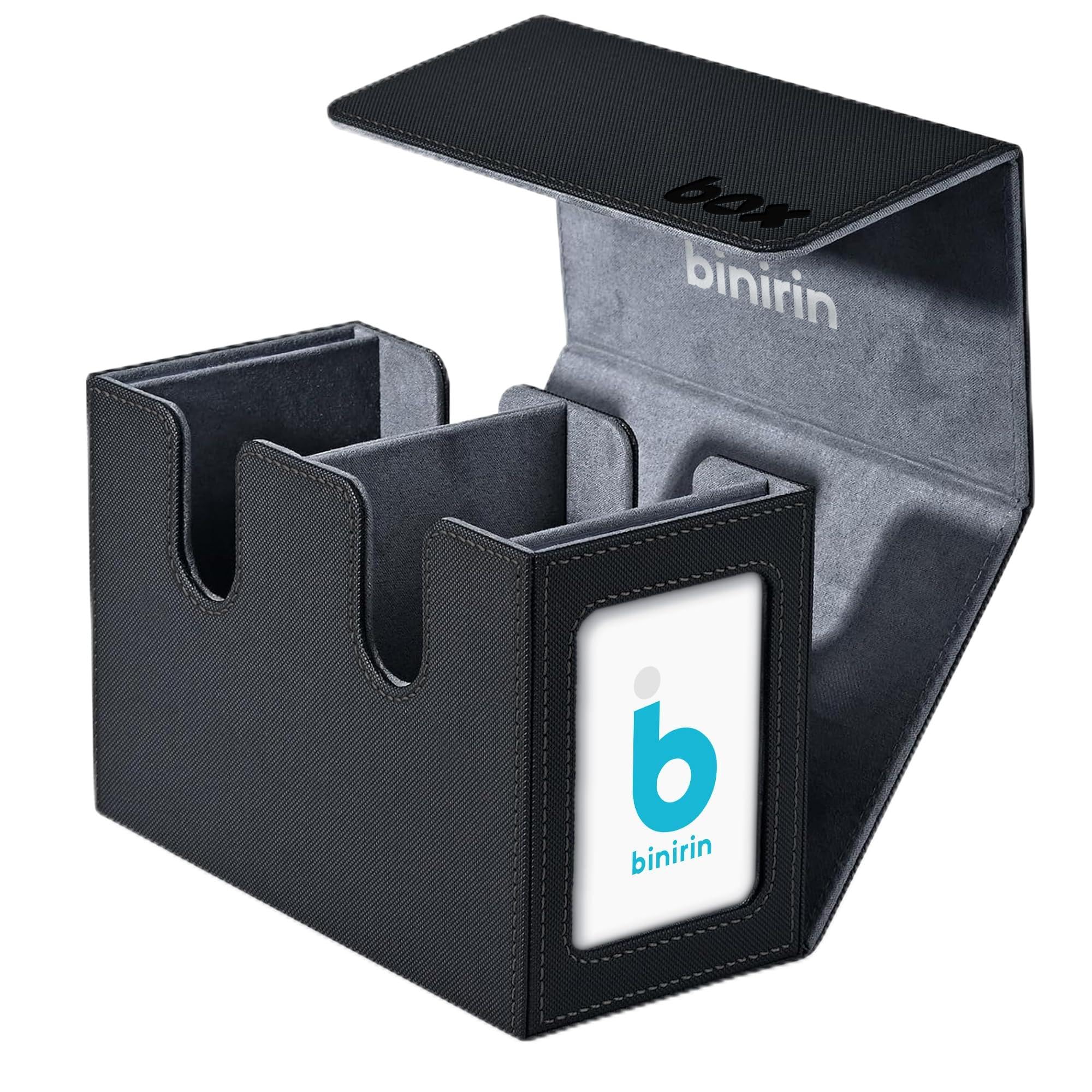 MTG Deck Box 280+ Card Storage Case, Durable Commander Deck Protector | Reinforced Shell | Portable Gaming Organizer, Magnetic Card Holder is not included, for TCG Magic cards (Black&Grey