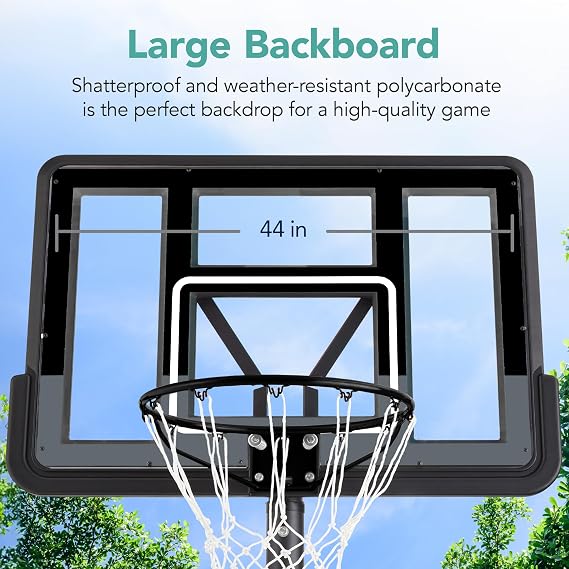 Best Choice Products 10ft Regulation Basketball Hoop, Height Adjustable Outdoor Goal w/Shock Absorbent Rim, Base Gel, 2 Wheels