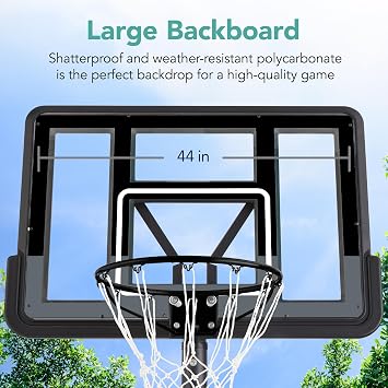 Best Choice Products 10ft Regulation Basketball Hoop, Height Adjustable Outdoor Goal w/Shock Absorbent Rim, Base Gel, 2 Wheels