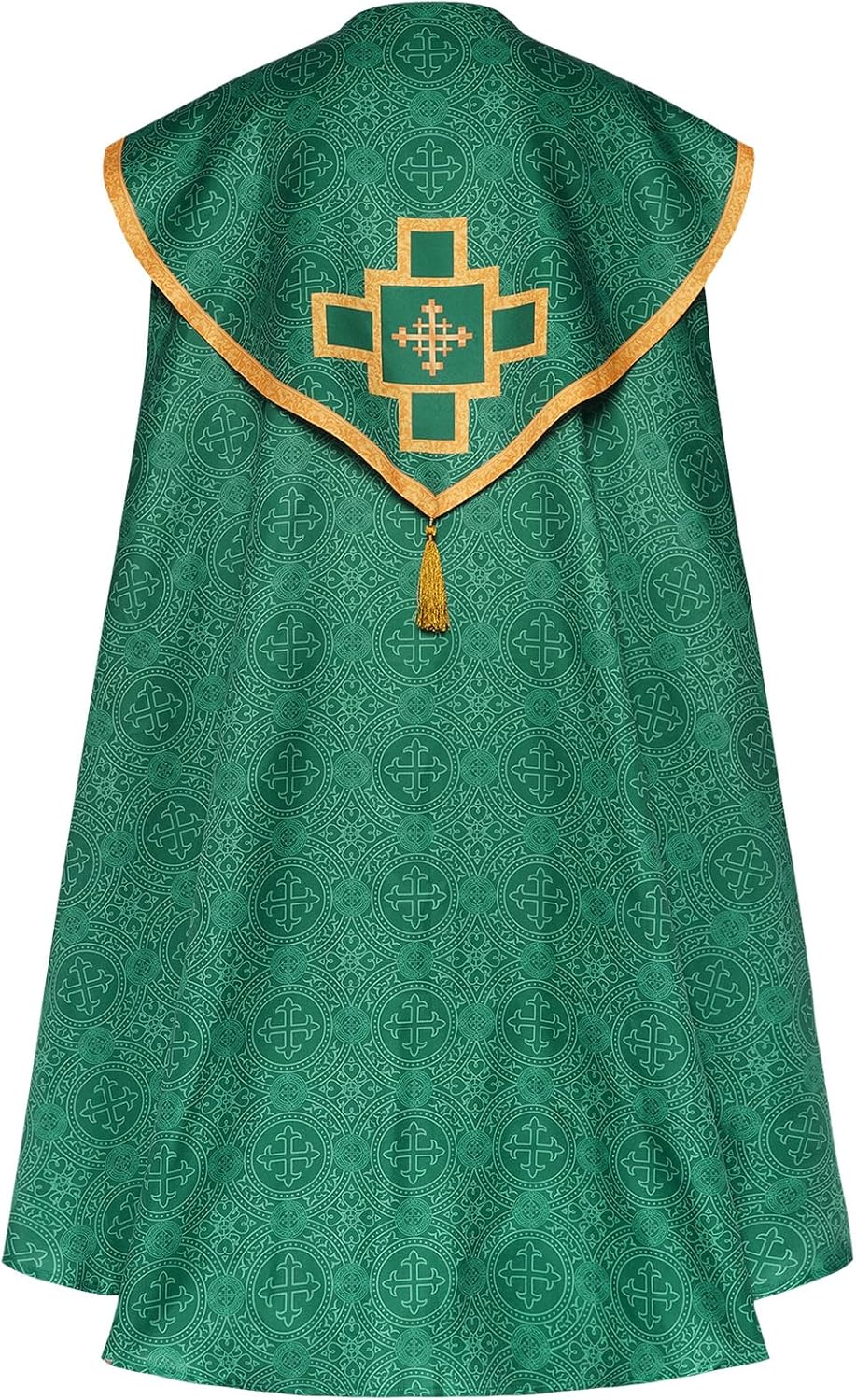 Catholic Pastor Chasuble Mass Vestments Robe Unisex Church Minister Priest Liturgical Celebrant Cross-Print Cape - Image 2