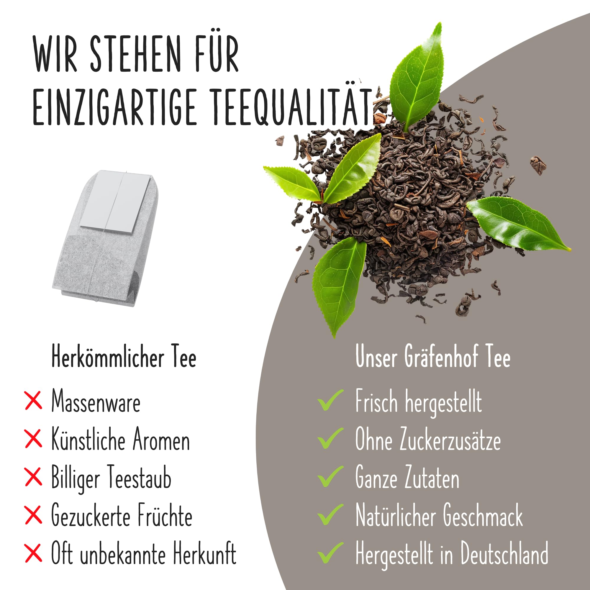 Gräfenhof Darjeeling (entkoffeiniert) Schwarztee Bio, 300g (3x 100g) loser Tee aus 100% Schwarzer Tee Darjeeling, entkoffeiniert, ohne künstliche Zusatzstoffe, Premium Qualität, in DE abgefüllt
