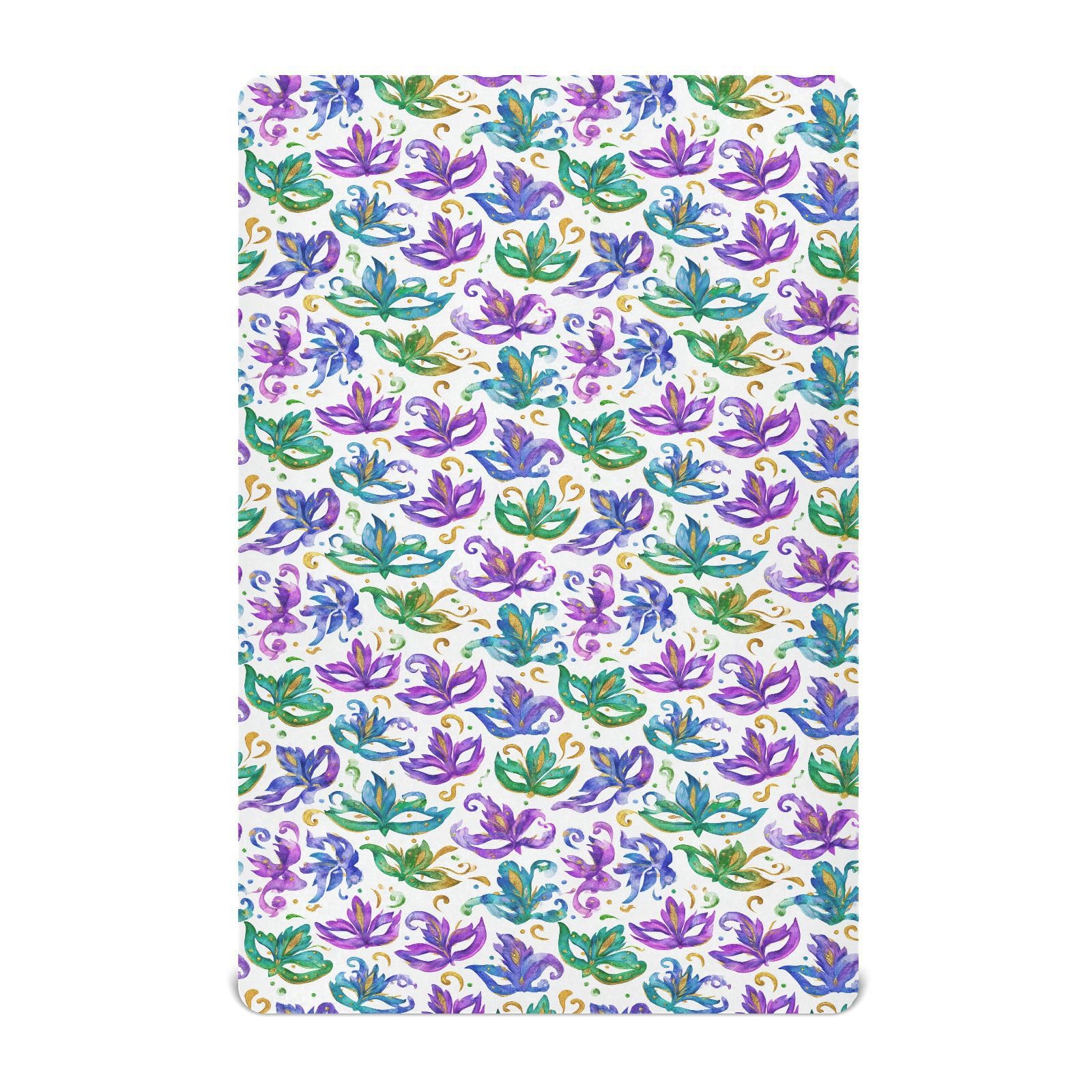Crib Sheet Breathable Soft Crib Mattress Sheet for Baby Toddler Boys Girls Fitted Crib Sheet Fit Standard Crib Mattress 39 x 27 Inch Watercolor Mardi Gras Mask