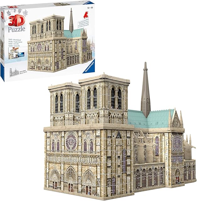 Ravensburger Notre Dame 3D Jigsaw Puzzle for Adults and Kids Age 10 Up - 349 Pieces - No Glue Required