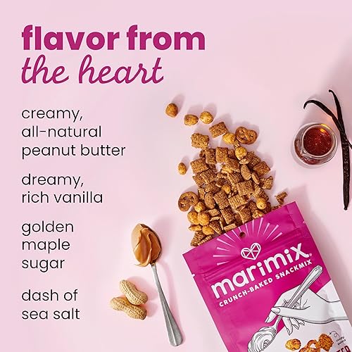 Vista 23 de Marimix Savory Snack Mix Paquete de 3 Crujiente horneado dulce y salado Fibra de grano entero natural sin gluten a base de plantas Mezcla