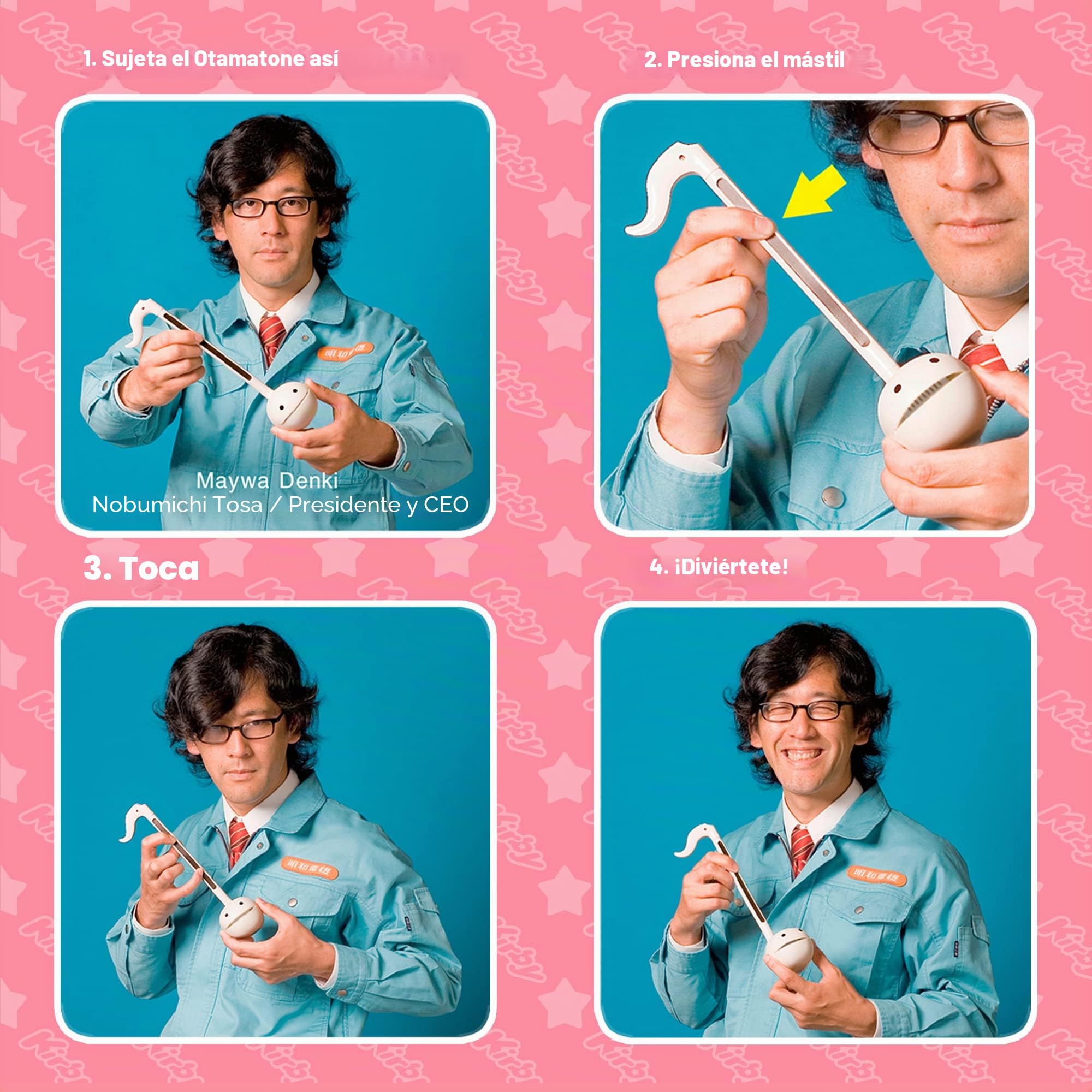 Otamatone Regular Kirby, Instrumento Musical Electrónico Japonés Sintetizador Portátil Sensibles al Tacto Musicales Instrumentos Regalo Niños Adolescentes Adultos Cumpleaños Juego Juguetes Geniales