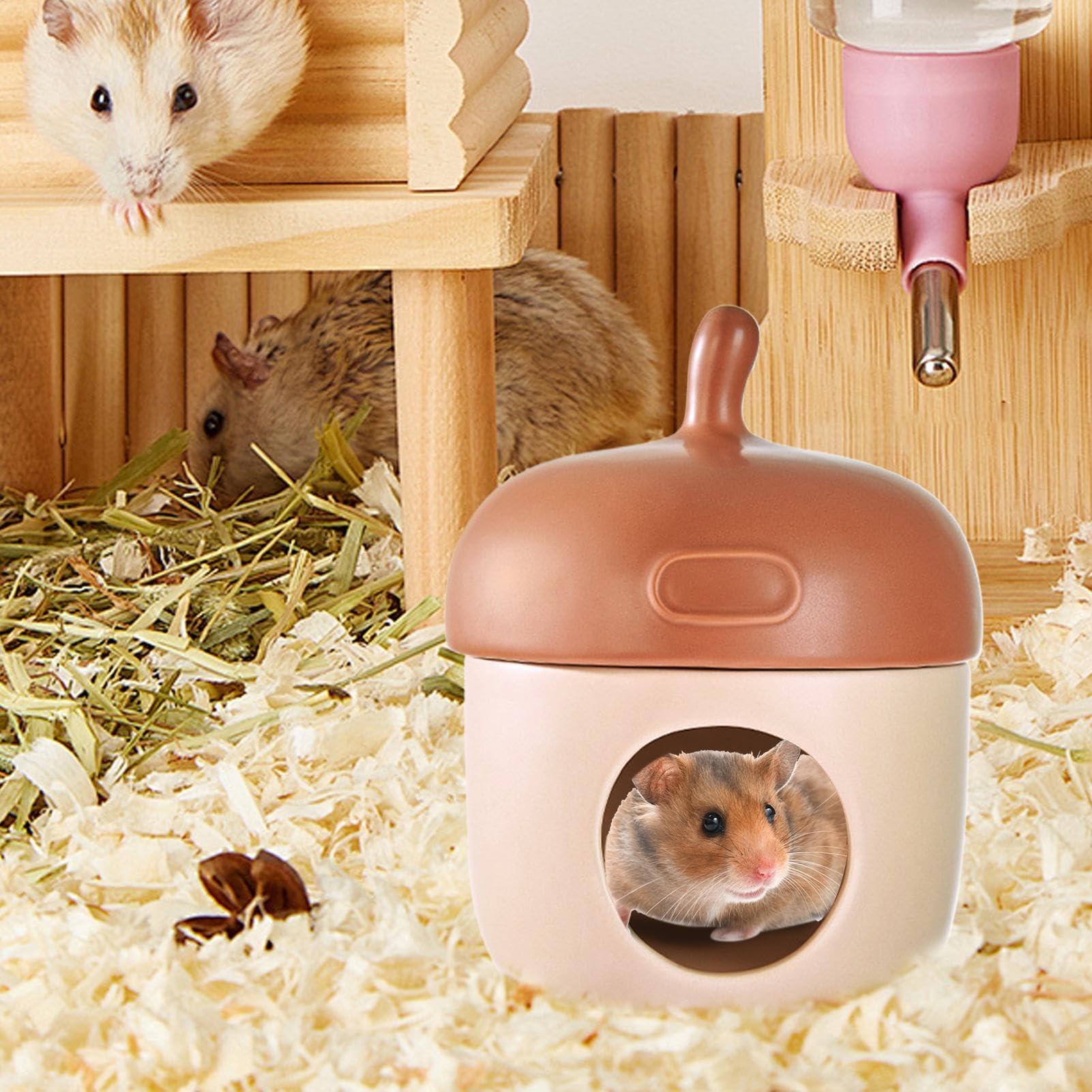 Hamsterhäuser Einzigartige Kleintier-Habitatdeko, Eiskäfig-Zubehör | Keramik Kleintier-Lebensraumdeko, Ice-Käfigzubehör, Käfigzubehör für Zwerghamster, Rennmäuse, Mäuse, Goldhamster, andere