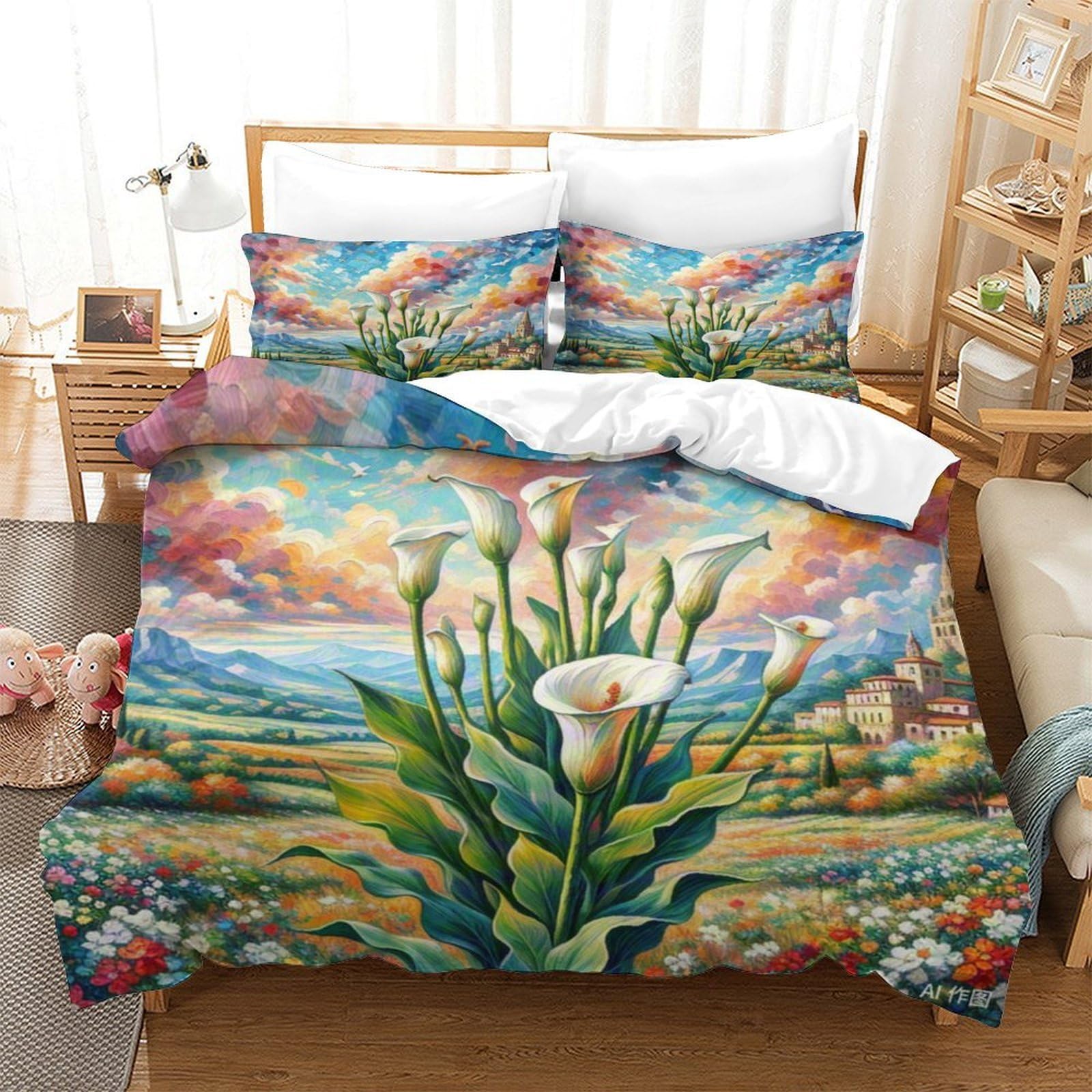 Housse de couette anti-glisse 140x200 fermeture éclair pour ado