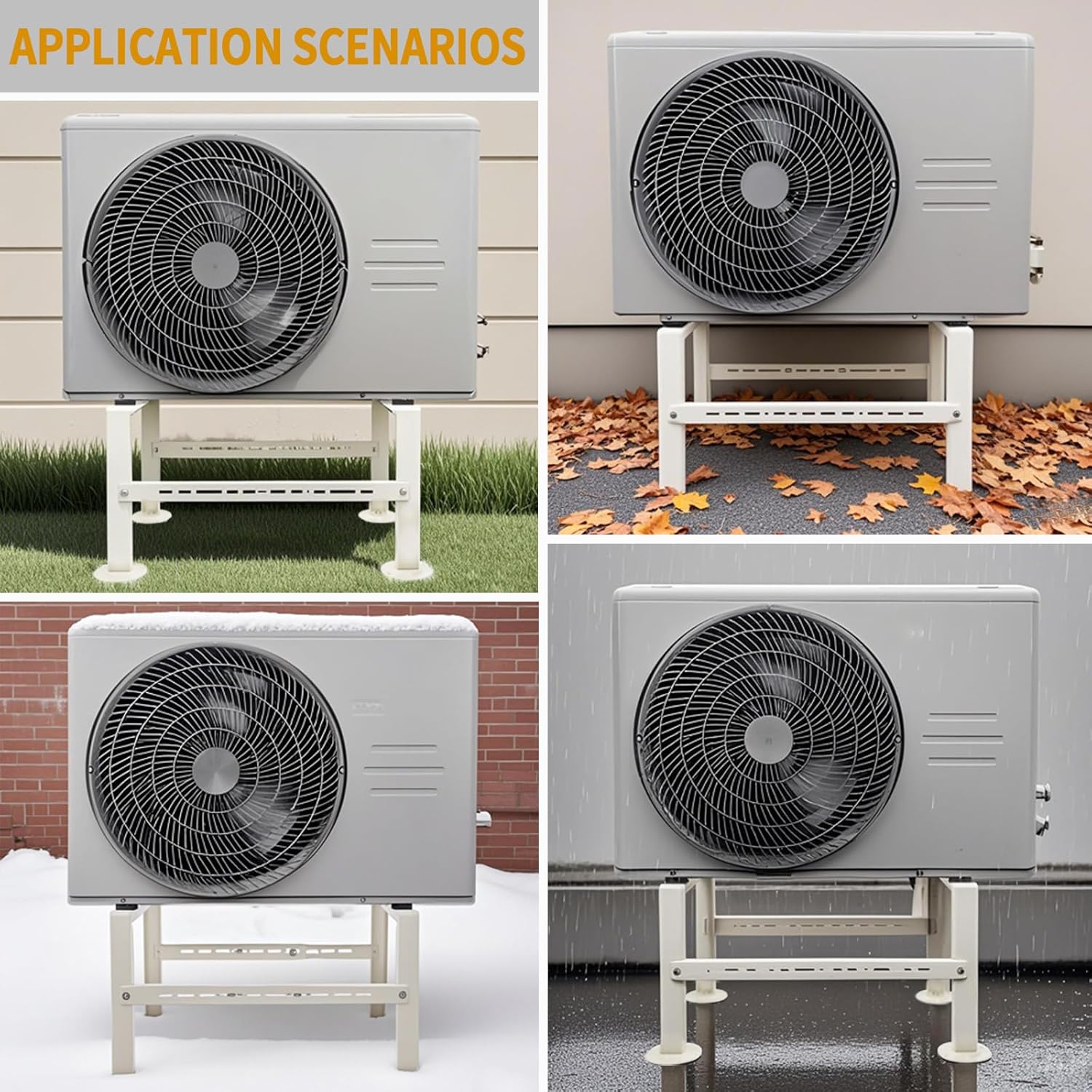 Yarssihha Mini Split Stand for 9000-36000 BTU Air Conditioner Condenser, Outdoor Adjustable Heat Pump Stand, Heavy Duty Ground Stand