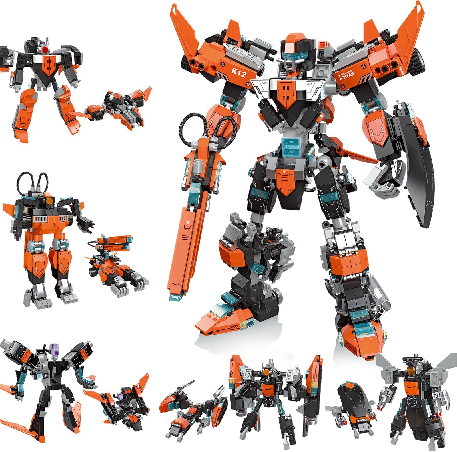 Transforming Mech Robot Building Set for Adults,Mecha Warrior Hero Knight Building Blocks Kit,Home Office Decor Model,Cool Robots Toys Gift for Men Teens 14+(996PCS)