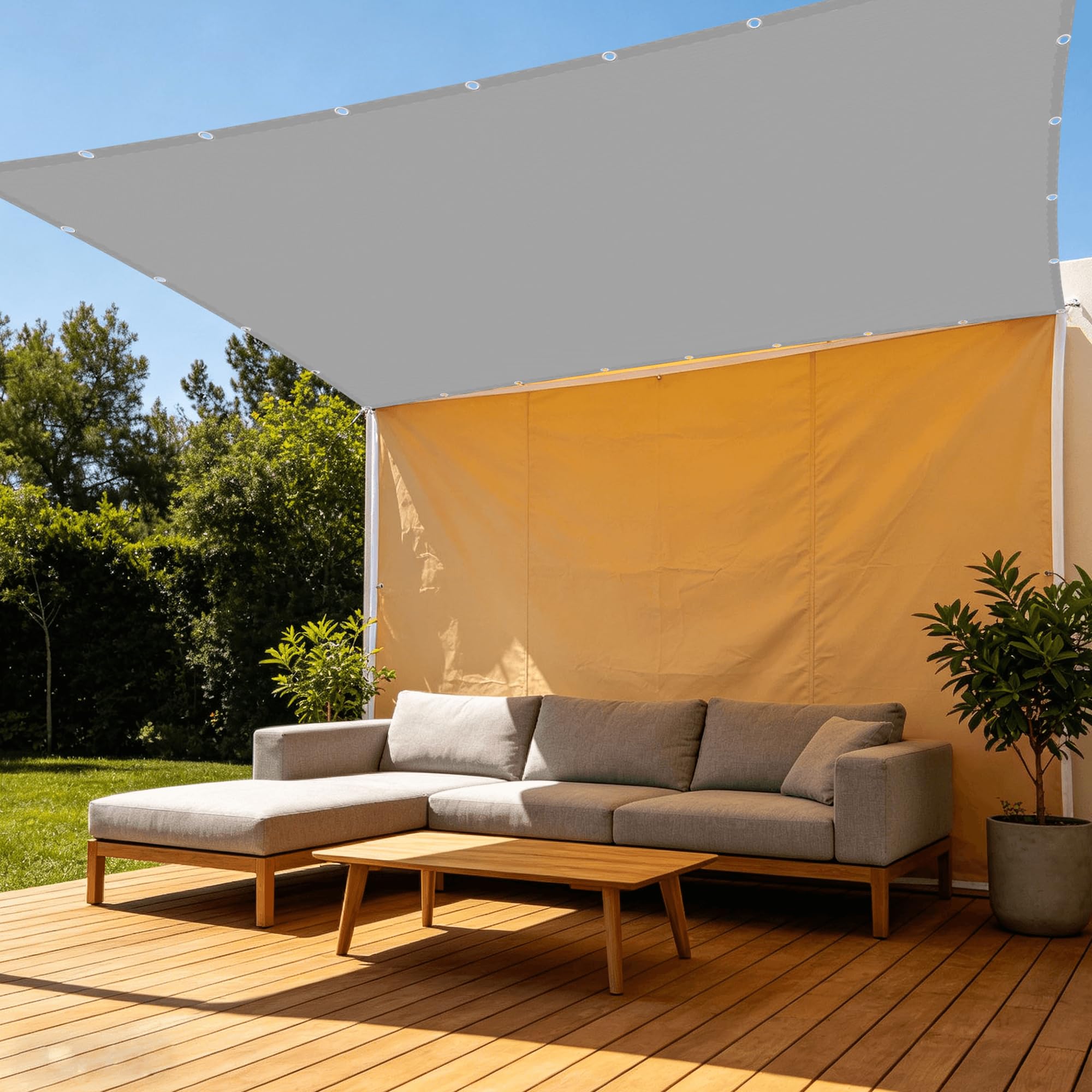 Voiles Ombrages Gris Clair pour Profiter du Jardin et Terrasse