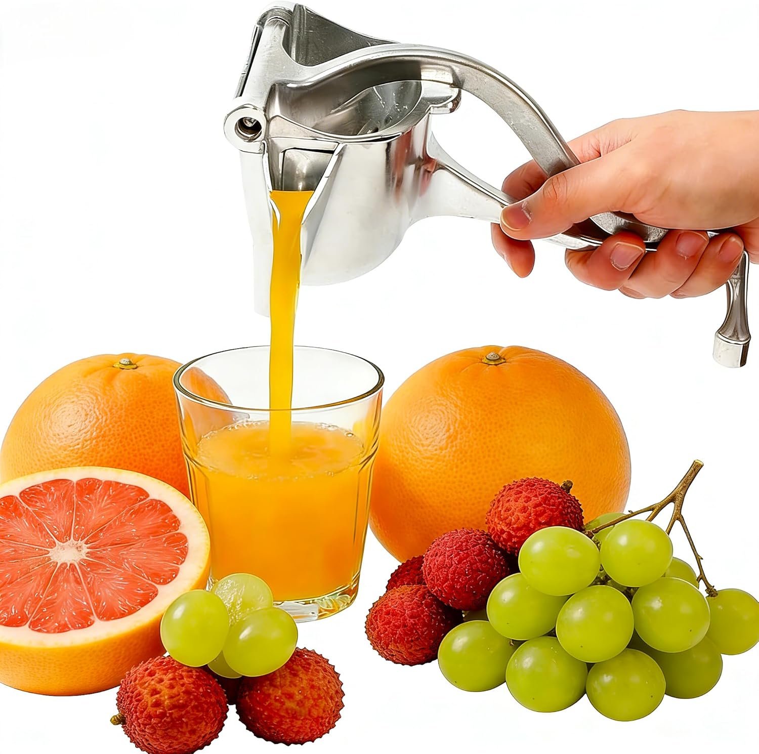 Aluminum Alloy Fresh Fruit Juice Extractor, Heavy Duty Manual Fruit Juicer Press, 2026 New Hand Press Citrus Squeezer Easy to Use & Clean,Non-Slip Ergonomic Grip,for Citrus