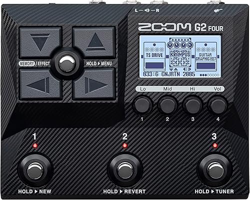 Zoom Procesador multiefectos G2 de cuatro guitarras, IR multicapa, modelado de amplificador, más de 75 efectos incorporados, Looper, sección
