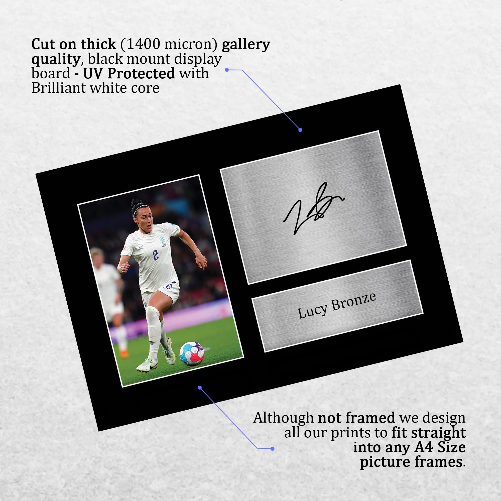 HWC Trading FR A4 Lucia Garcia Regalos Impresos Imagen De Autógrafo Firmado Para Los Aficionados Al Fútbol Femenino Y Partidarios - A4 Enmarcado