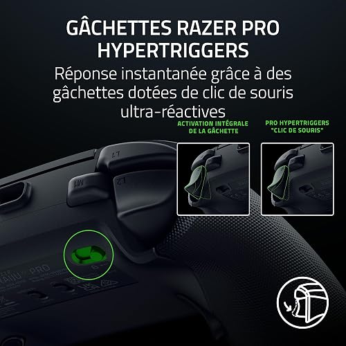 Razer Raiju V3 Pro - Manette sans fil pour e-sport pour PlayStation 5 et PC - 4 boutons amovibles & 2 bumpers à prise en griffe - Sticks analogiques TMR - Pro HyperTrigger | Noir - 6