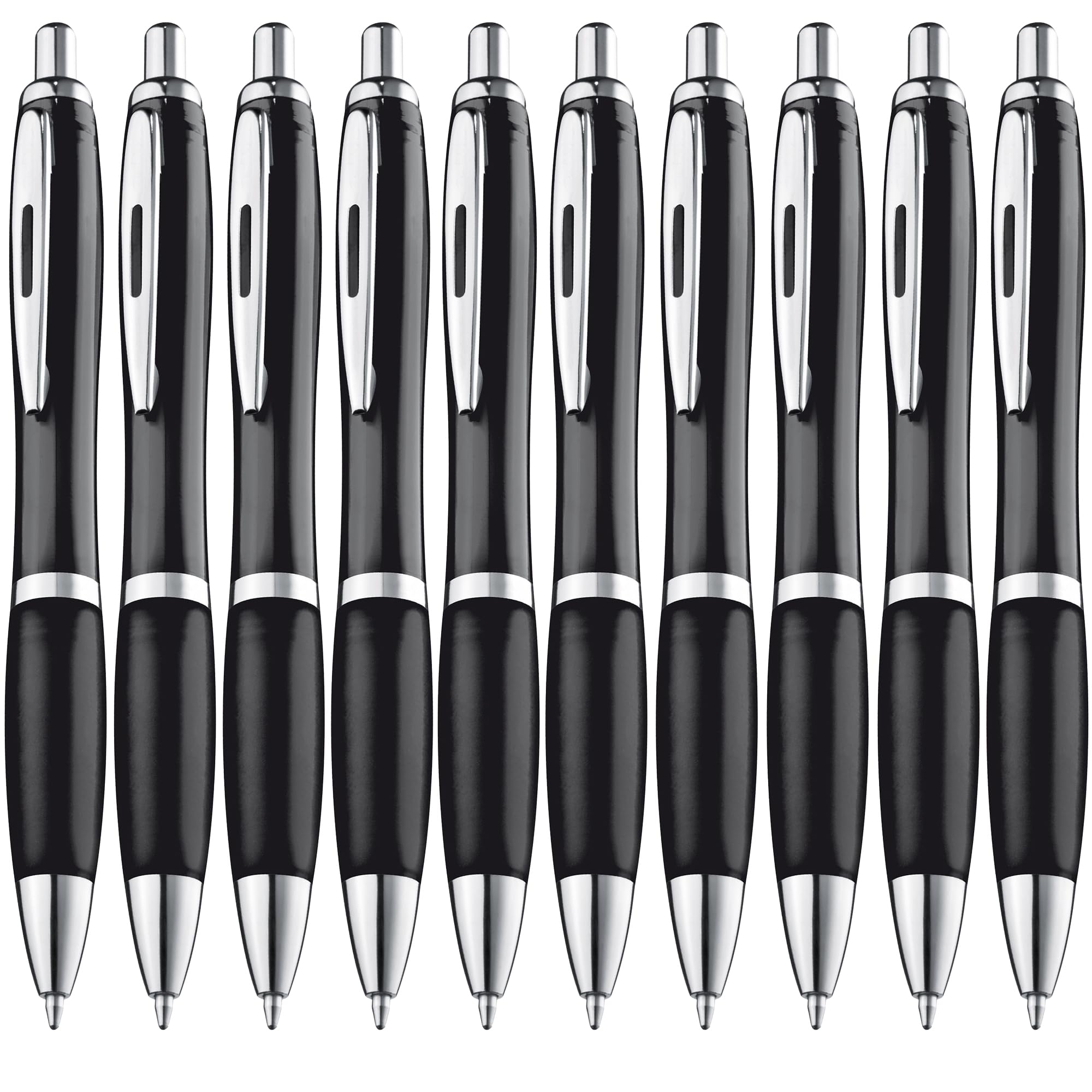 Lot De 100 Stylos à Bille Rétractables GBKDQQ - Ergonomiques, Anti-dérapants, Encre Bleue - Couleurs Aléatoires