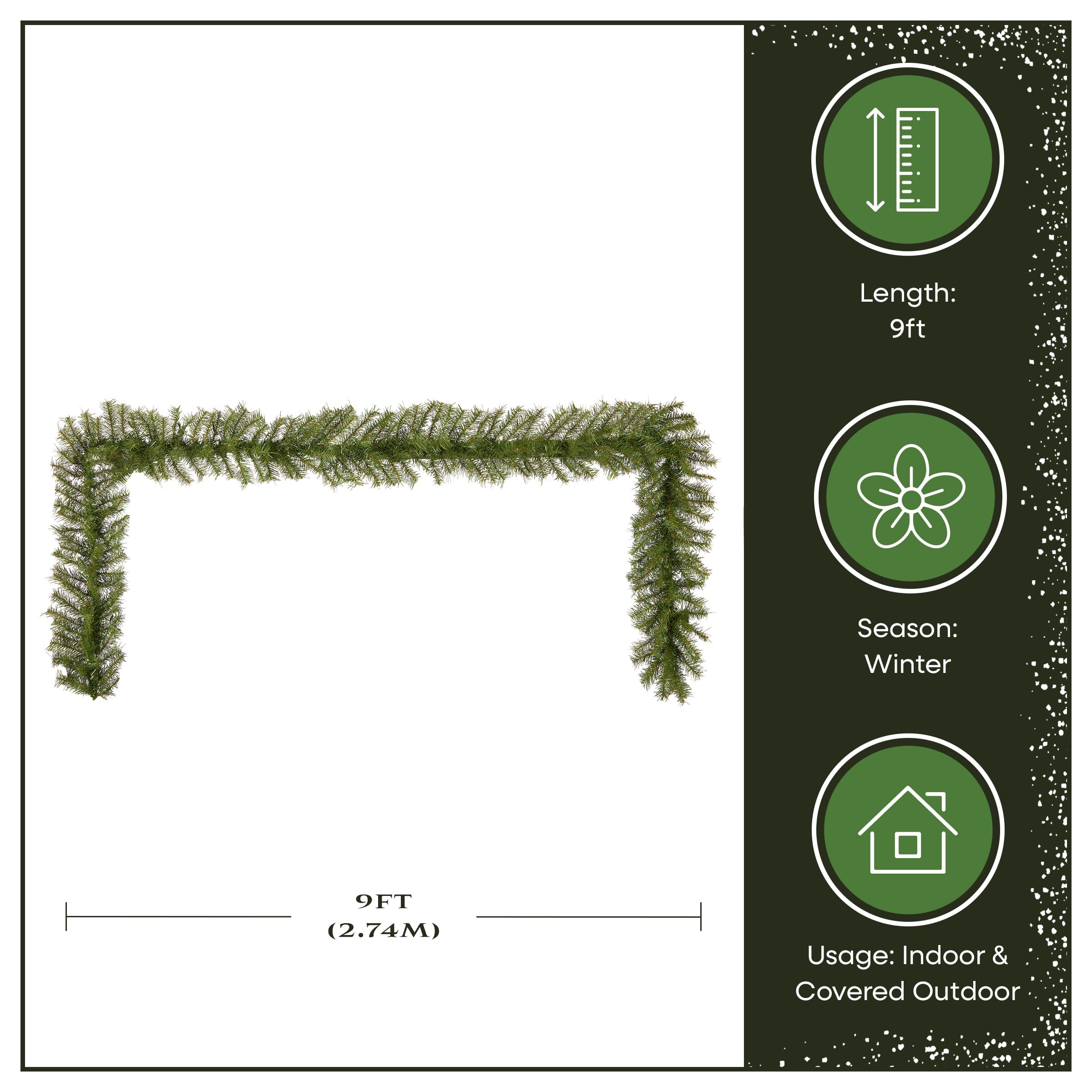 National Tree Company Künstliche Weihnachtsgirlande, 270 cm, beleuchtet, Norwood-Tanne, Weihnachtsdeko mit 50 mehrfarbigen LED-Lichtern, 240 Spitzen, Timer, grün