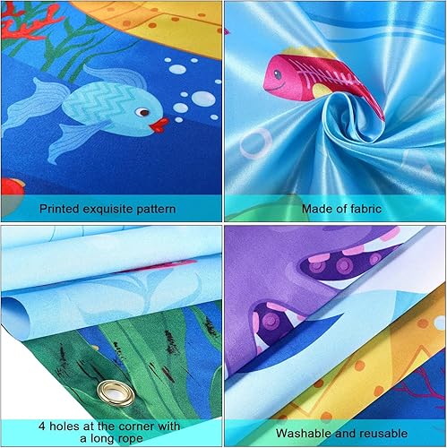 Miniatura 4 de Blulu Cartel de juegos de lanzamiento de animales del océano con 4 bolsas de frijoles, juego de lanzamiento, para interiores y exteriores, delfín,