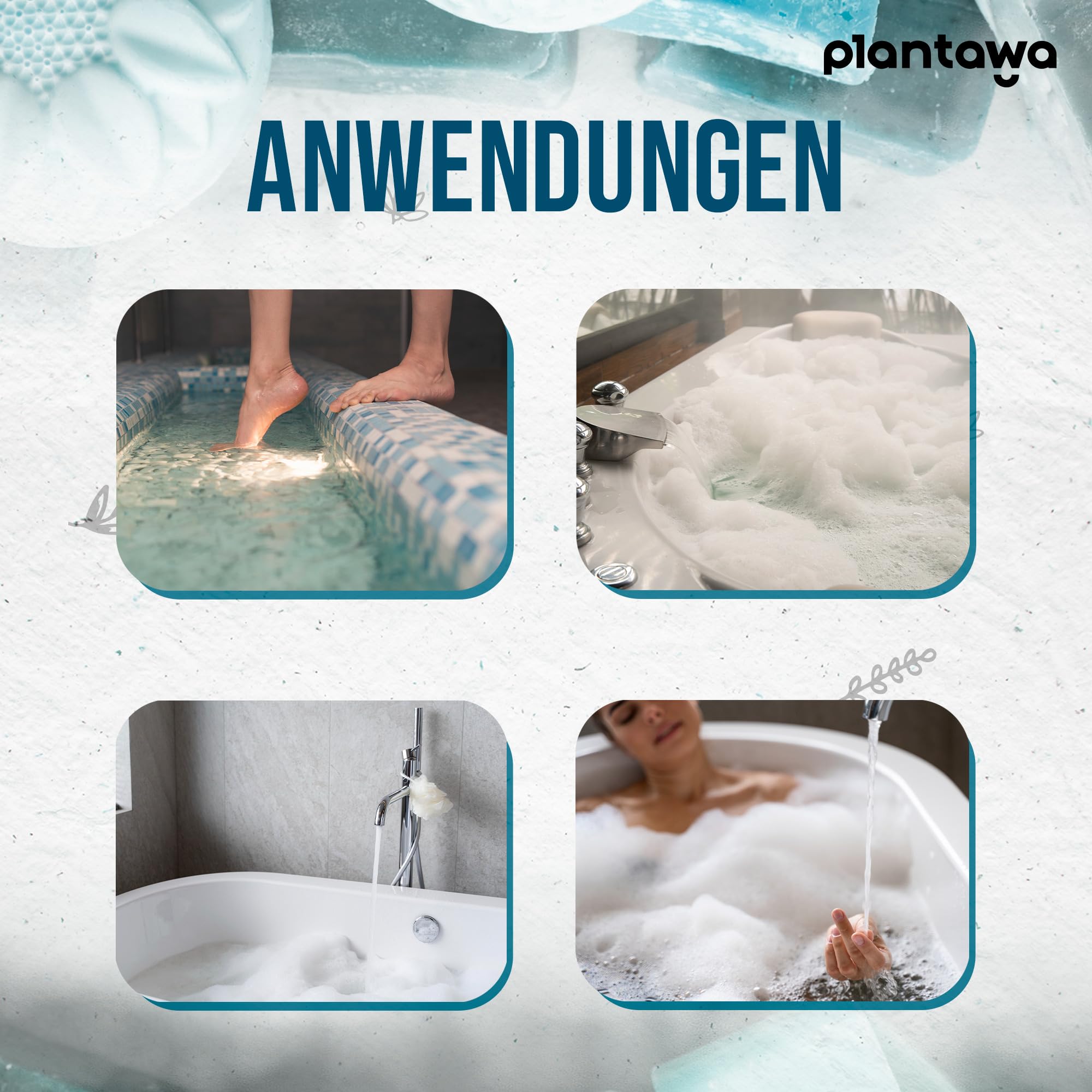 PLANTAWA Epsom Salz 6KG | Reines Magnesiumsulfat Badesalz | Schäumendes Magnesium Bad für Muskelentspannung | Natürliche Aromatherapie für Erholsamen Schlaf | Ohne Zusatzstoffe und 100% Natürlich