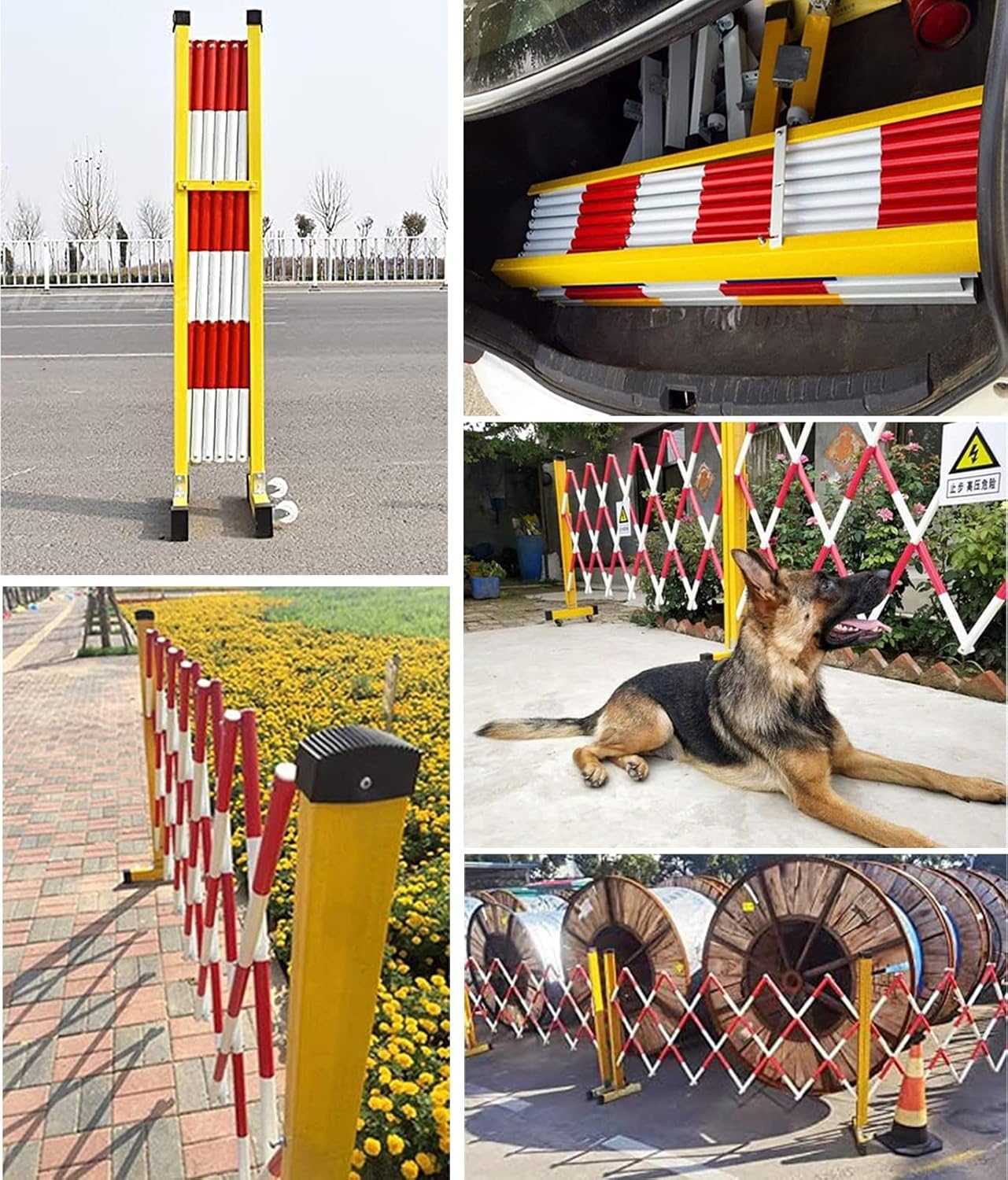 Expandable Barricade Gate with Wheels, Heavy-Duty Traffic Barrier for Enhanced Security in Schools, Garages, and Work Zones