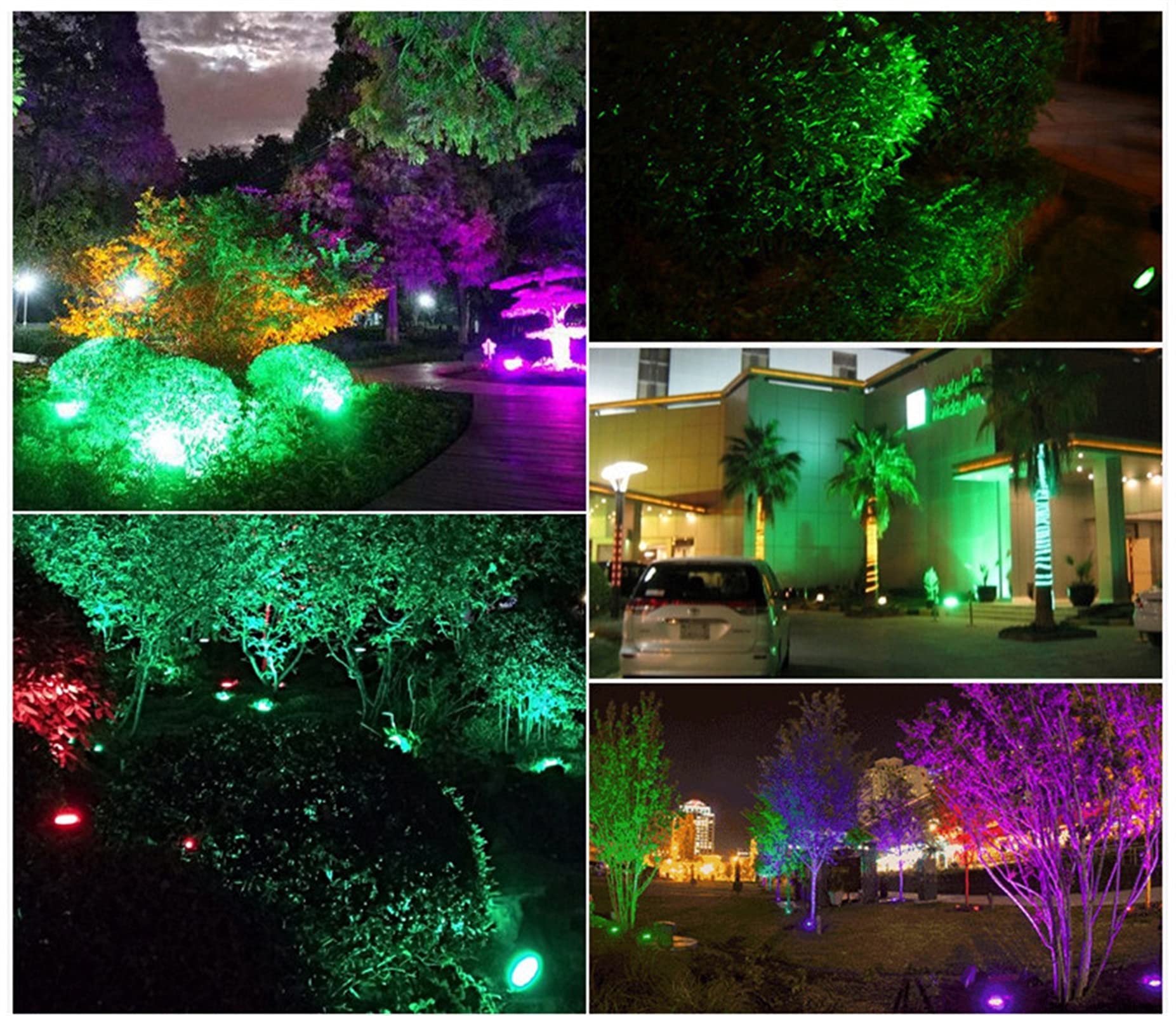 2Pack Outdoor Garten Lampe LED Rasen Licht LED 6W Wasserdicht Landschaft Spike Strahler Untergrund Licht Terrasse Lampen (Color : RGB, Size : Base)