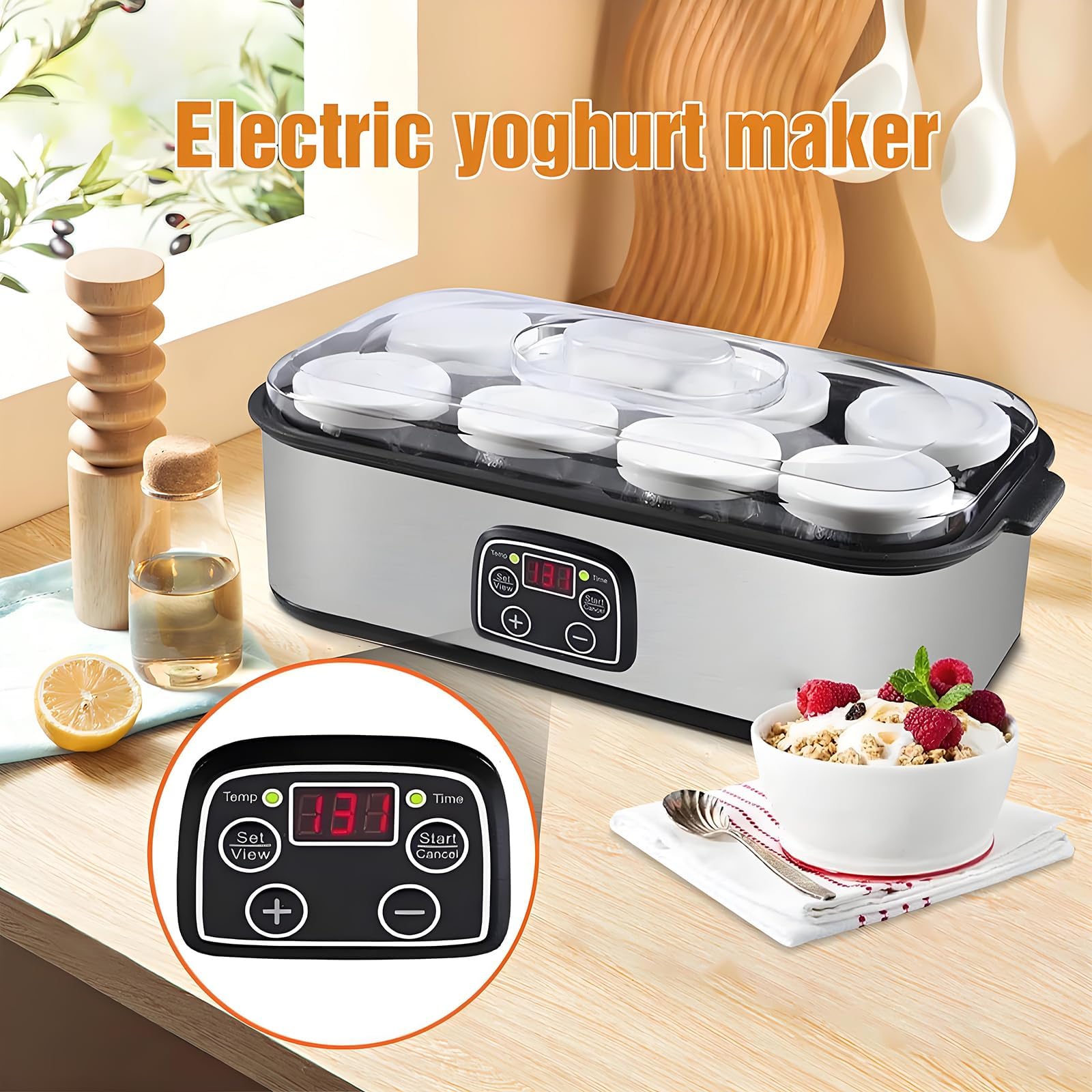 Yaourtière Automatique avec Écran LCD et 8 Pots