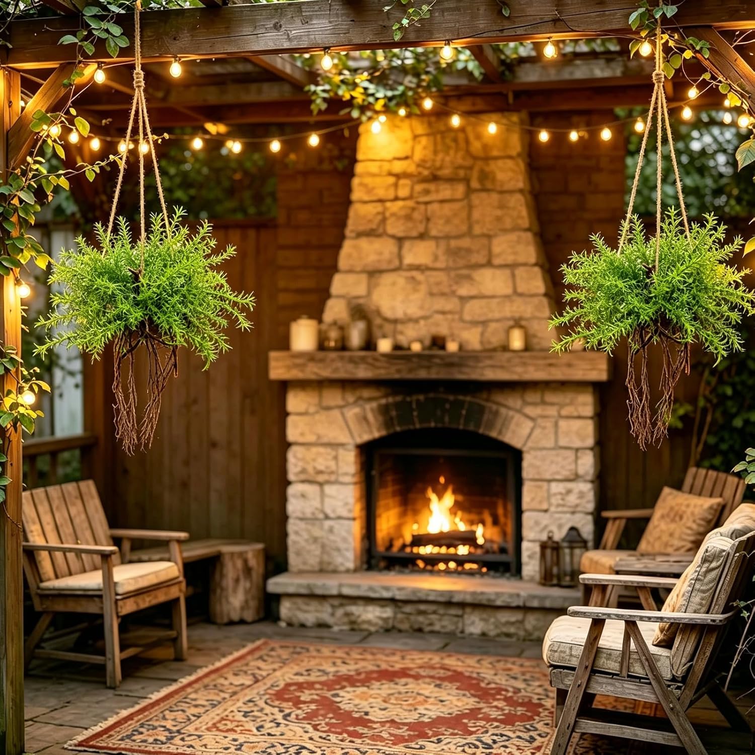 Hrobek 2 Pack Ferns Artificial Hanging Plants for Outdoor Fake Faux Fern Plants with Roots, UV Resistant Greenery Plants for Indoor Home Patio Porch Decor (Pot Not Include)