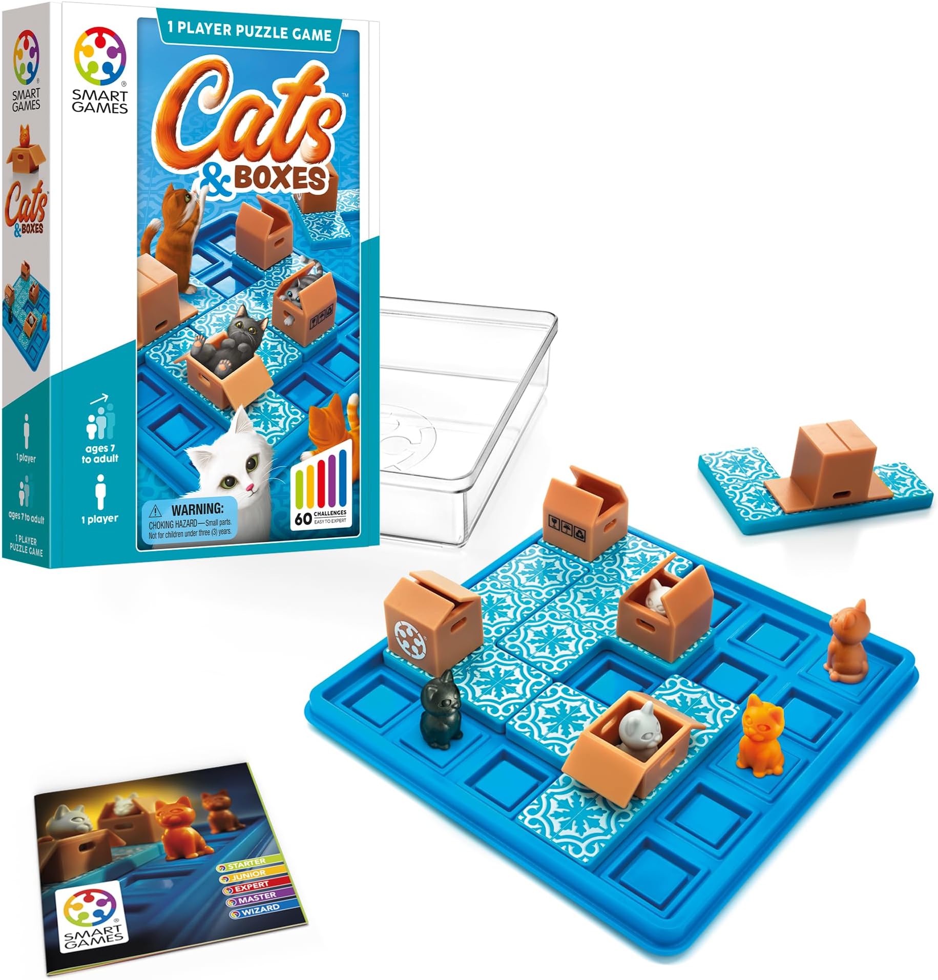 Cats & Boxes Logic Puzzle Game with 60 Challenges for Ages 7+