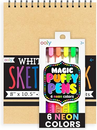 Ooly Bolígrafos mágicos hinchados, juego de 6 colores neón con tinta 3D, solo tienes que añadir calor y ver cómo crece el arte. Marcadores creativos