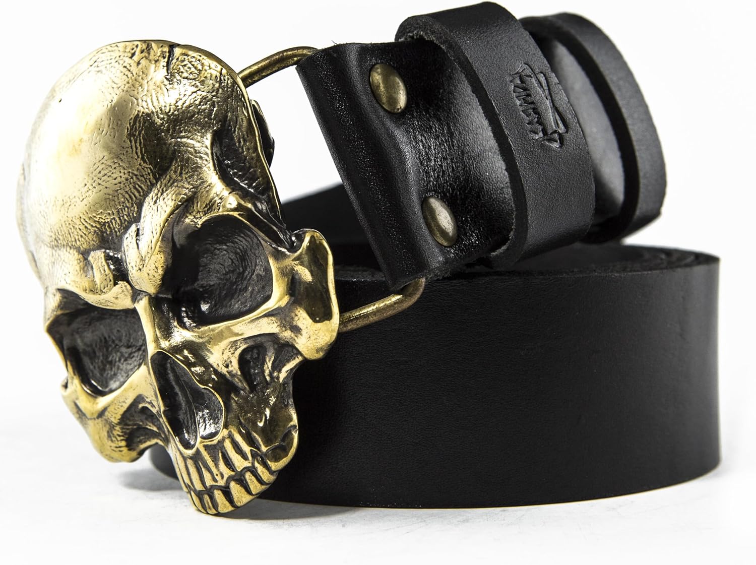 Skull Matte belt buckle, Dead head textured human skull solid smoky brass buckle for casual belt for men and women, Skeleton head belt buckle